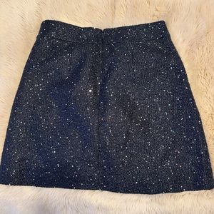 Size 6 loft navy sequins skirt